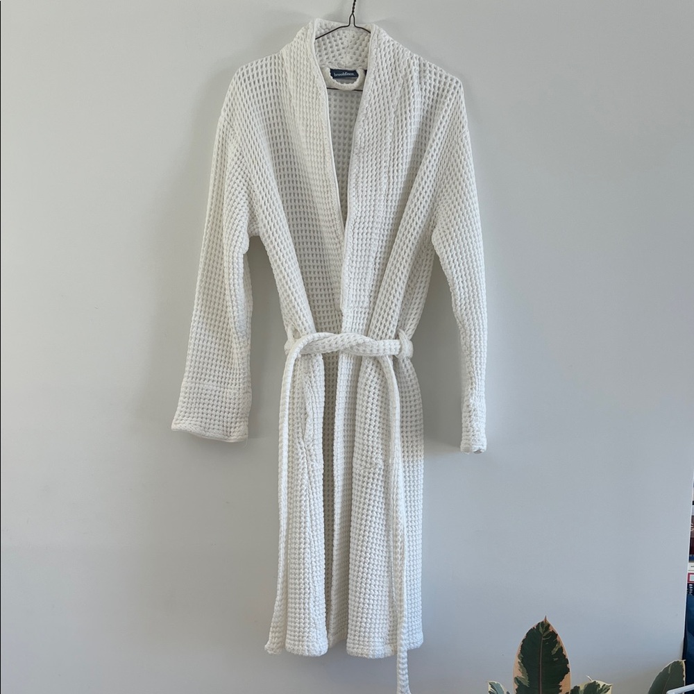 White Waffle Knit Bathrobe